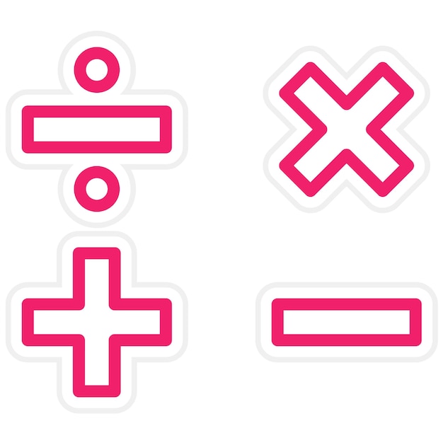 Diseño vectorial Símbolos matemáticos Estilo del icono