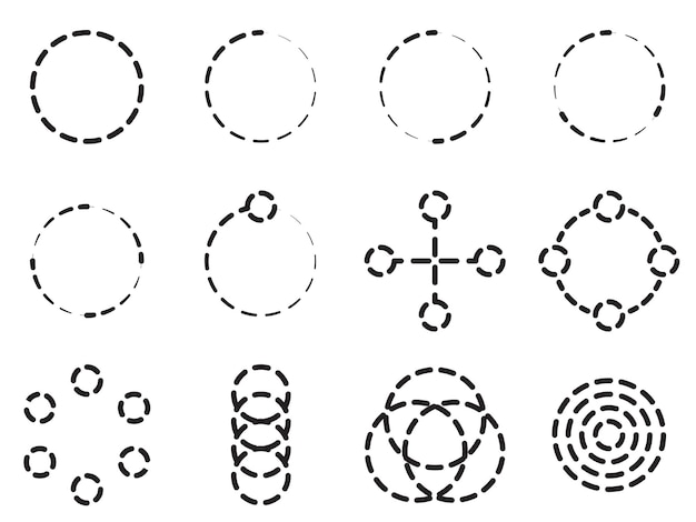 diseño vectorial de símbolos de tiras circulares minimalistas para elementos de diseño y decoración