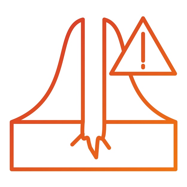 Diseño vectorial del sistema de alerta de terremotos Estilo del icono