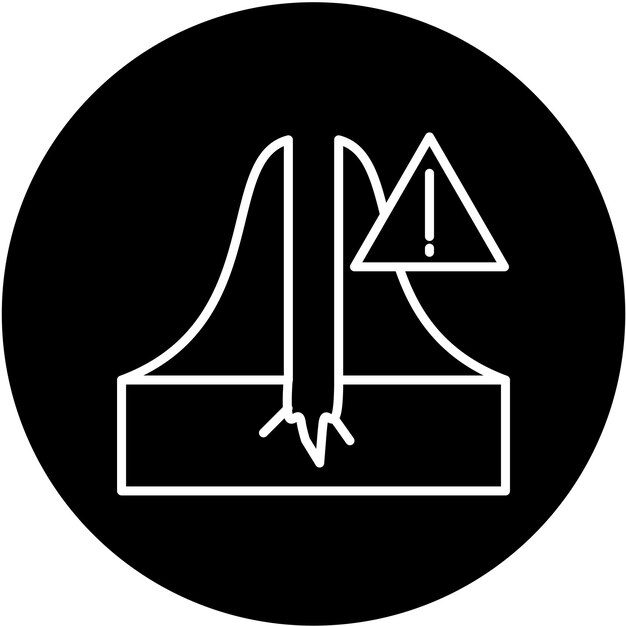 Diseño vectorial del sistema de alerta de terremotos Estilo del icono