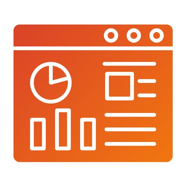 Diseño vectorial del sitio web Estilo del icono del tablero