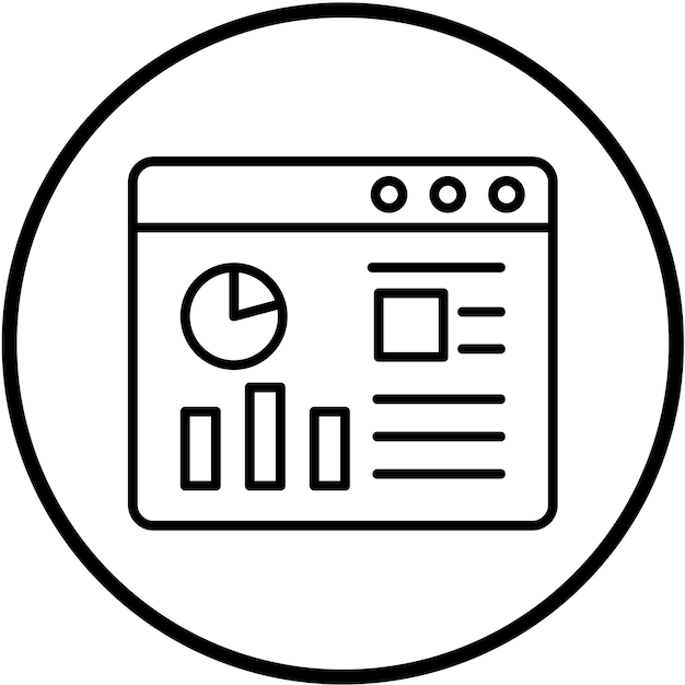 Diseño vectorial del sitio web Estilo del icono del tablero