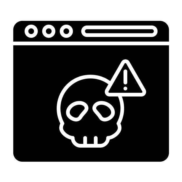 Diseño vectorial del sitio web Hackeado Estilo de icono