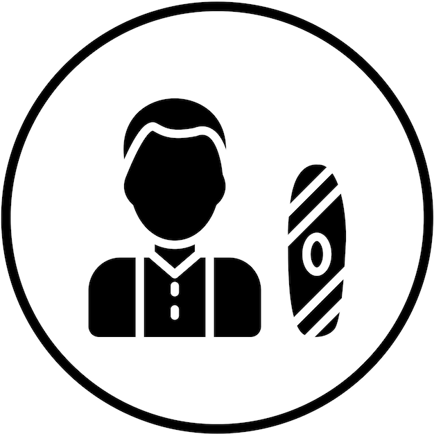 Diseño vectorial snowboarder estilo de icono masculino