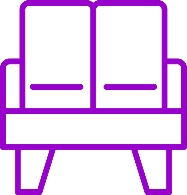Diseño vectorial de sofá al aire libre Estilo de icono