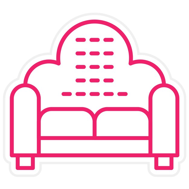 Diseño vectorial de sofá de cine estilo icono