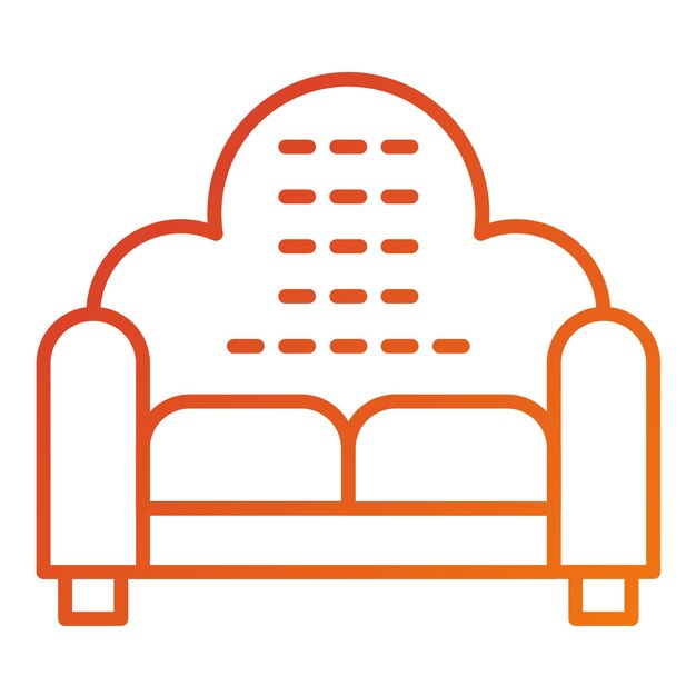 Diseño vectorial de sofá de cine estilo icono