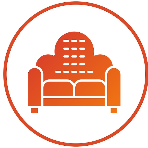 Diseño vectorial de sofá de cine estilo icono