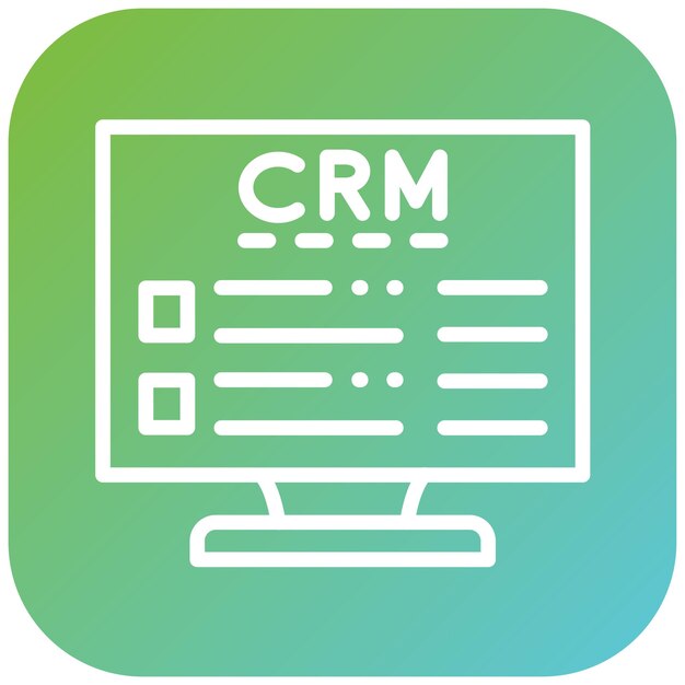 Vector diseño vectorial de software de crm estilo de icono