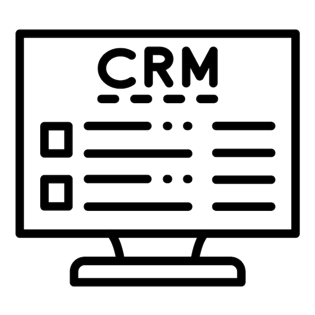 Diseño vectorial de software de CRM Estilo de icono