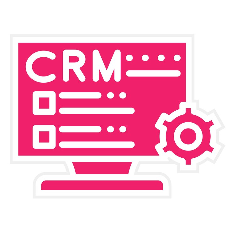 Vector diseño vectorial de software de crm estilo de icono