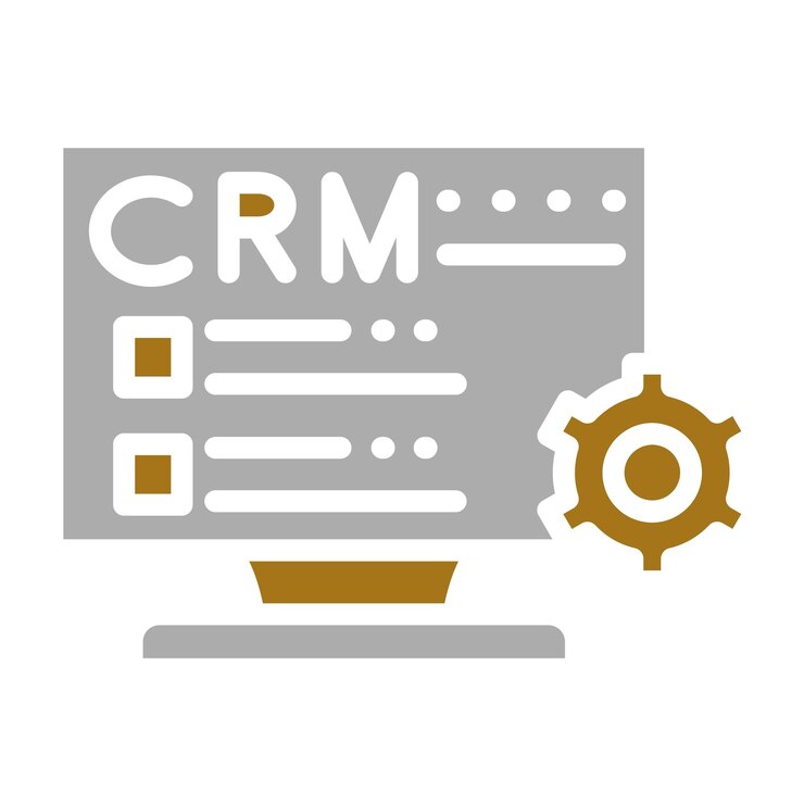 Vector diseño vectorial de software de crm estilo de icono