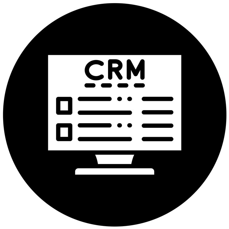 Vector diseño vectorial de software de crm estilo de icono