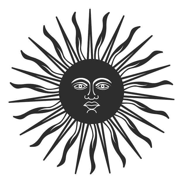 Diseño vectorial del Sol de Mayo de Argentina