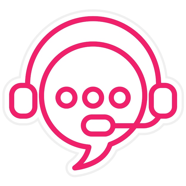 Diseño vectorial de soporte para el estilo de icono de Webchat