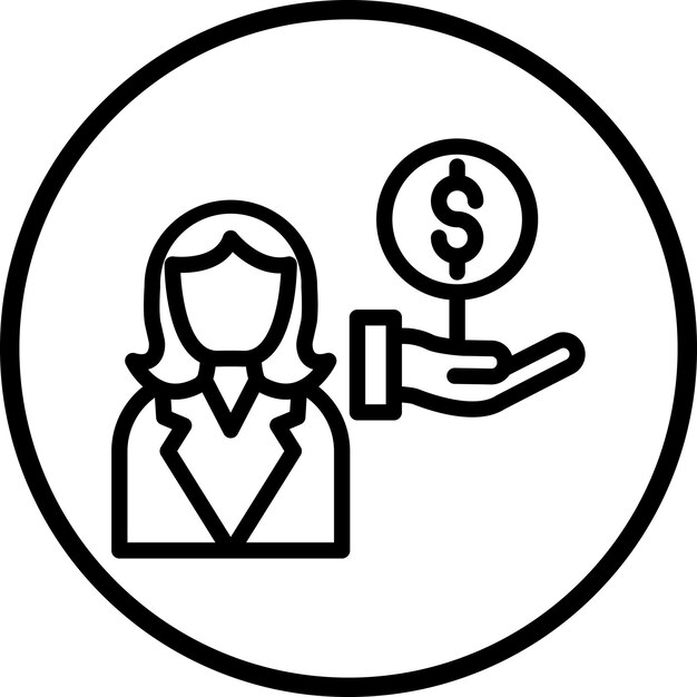 Diseño vectorial Subasta de invitados Estilo de icono femenino