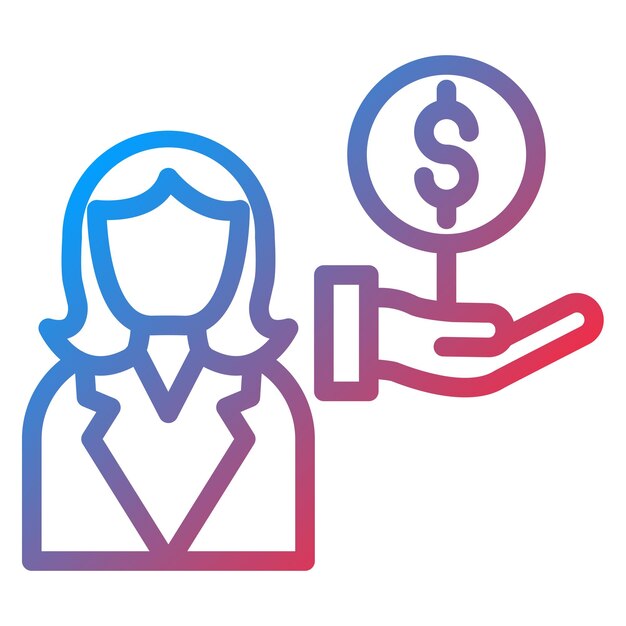 Diseño vectorial Subasta de invitados Estilo de icono femenino