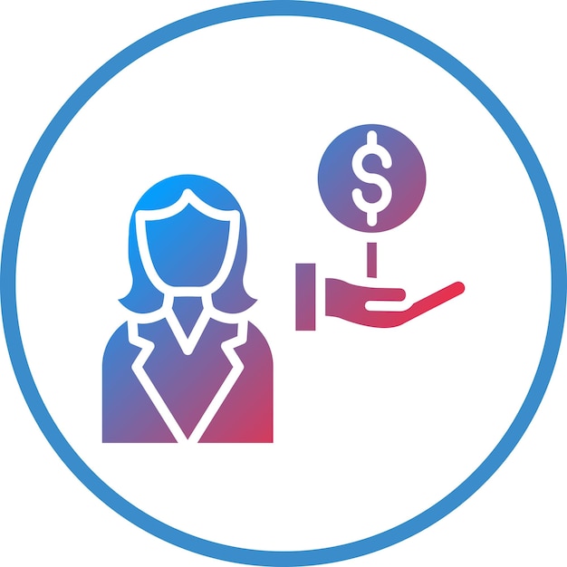 Diseño vectorial Subasta de invitados Estilo de icono femenino