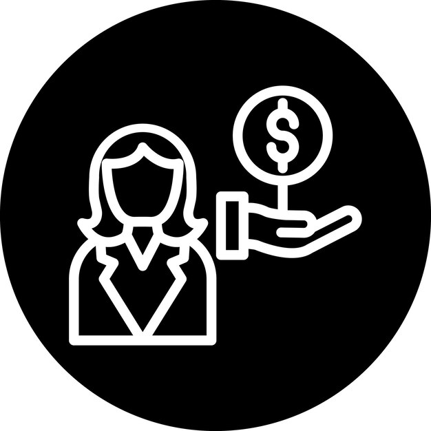 Diseño vectorial Subasta de invitados Estilo de icono femenino