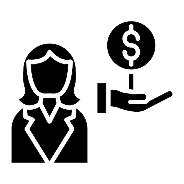 Diseño vectorial Subasta de invitados Estilo de icono femenino