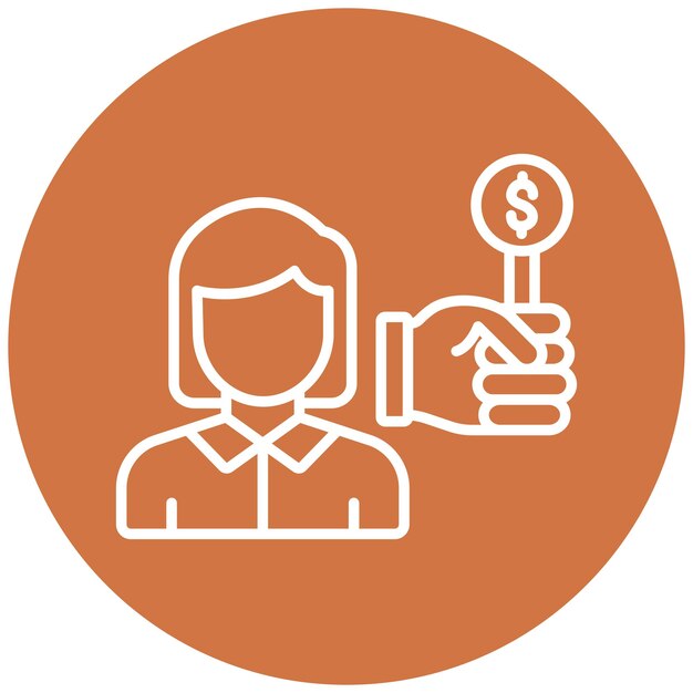 Diseño vectorial Subasta de invitados Estilo de icono femenino