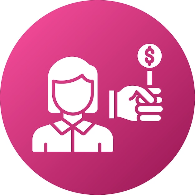 Diseño vectorial Subasta de invitados Estilo de icono femenino