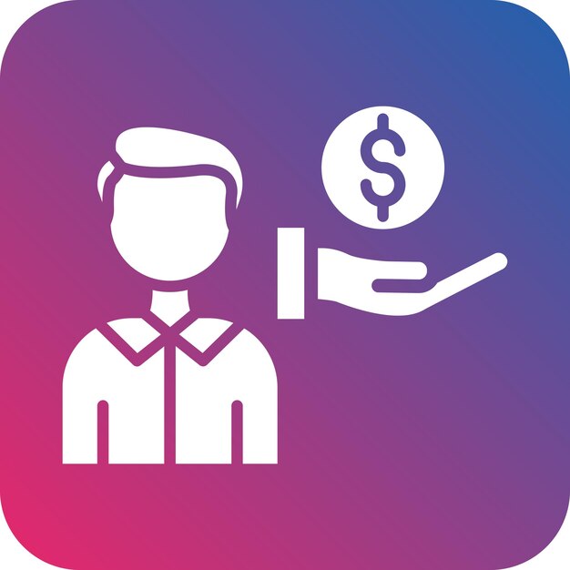 Diseño vectorial Subasta de invitados Estilo de ícono masculino