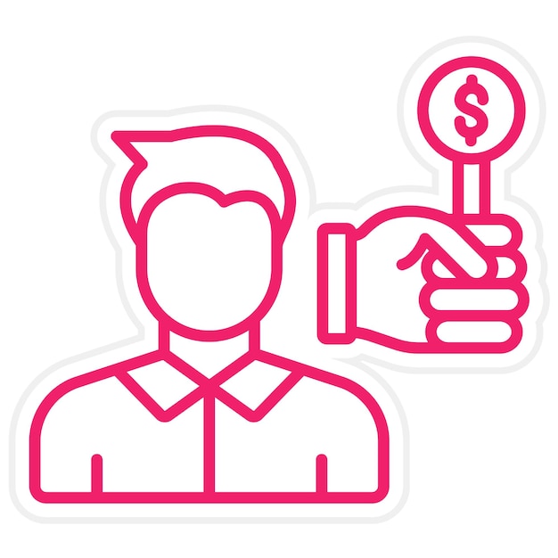 Diseño vectorial Subasta de invitados Estilo de ícono masculino