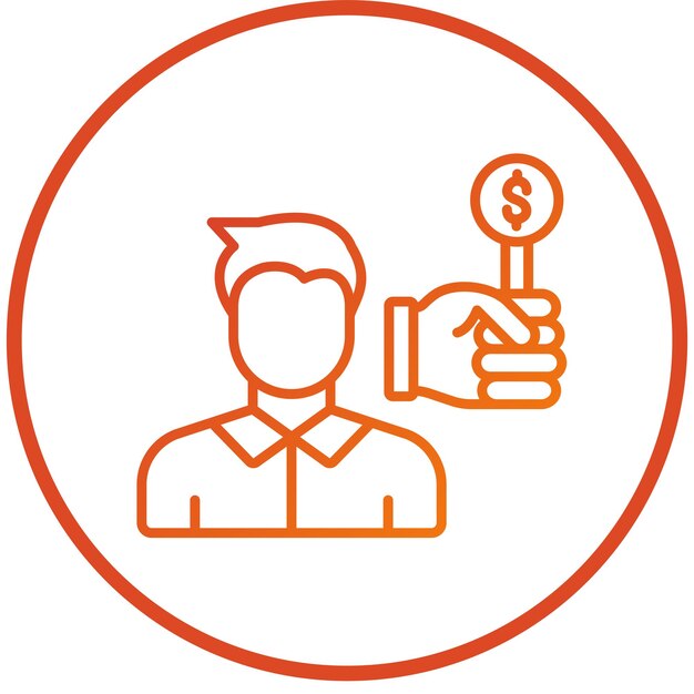 Diseño vectorial Subasta de invitados Estilo de ícono masculino