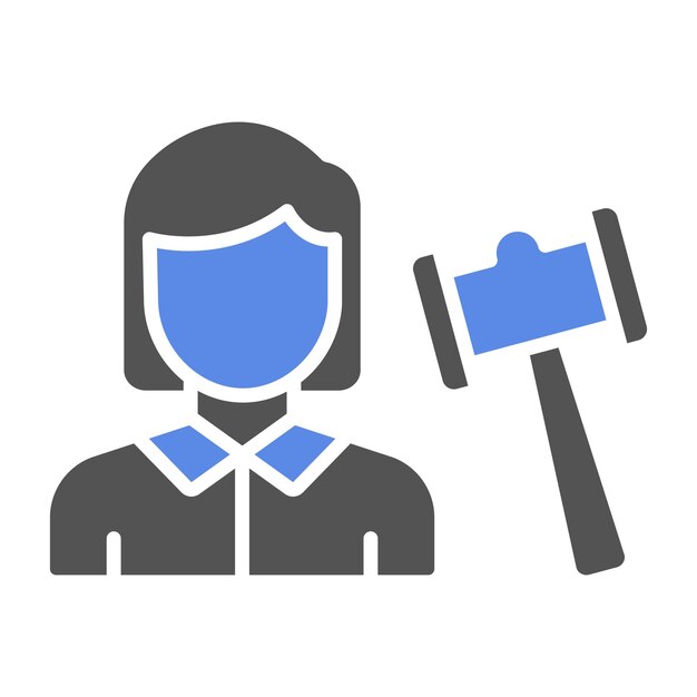 Diseño vectorial subastador Estilo de icono femenino