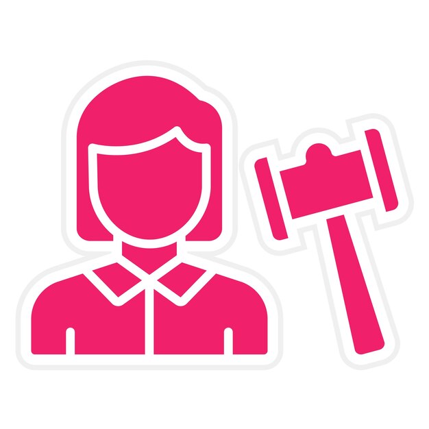 Diseño vectorial subastador Estilo de icono femenino