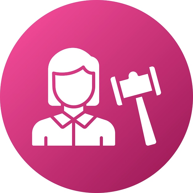 Diseño vectorial subastador Estilo de icono femenino