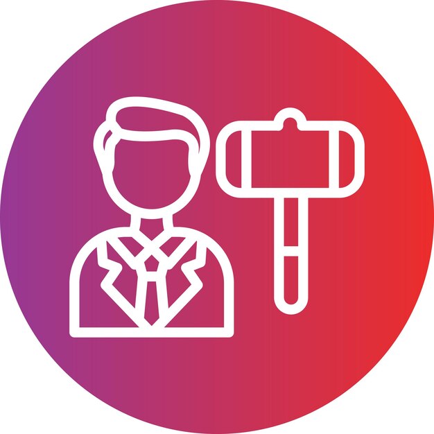 Diseño vectorial subastador estilo de icono masculino