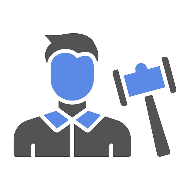 Diseño vectorial subastador estilo de icono masculino