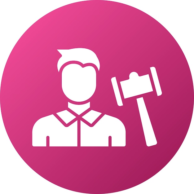 Diseño vectorial subastador estilo de icono masculino