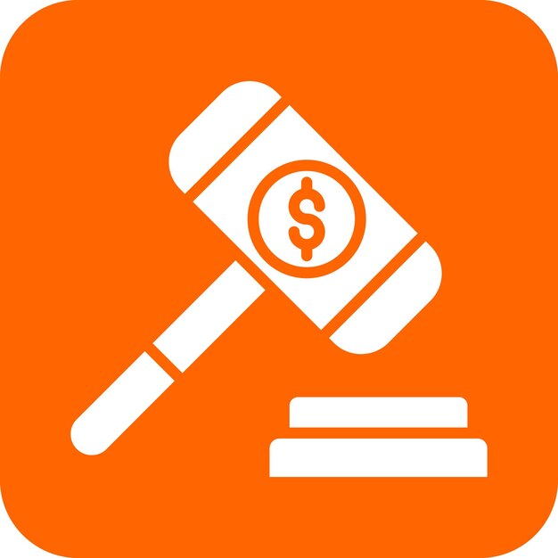 Diseño vectorial de subastas de recaudación de fondos Estilo de icono
