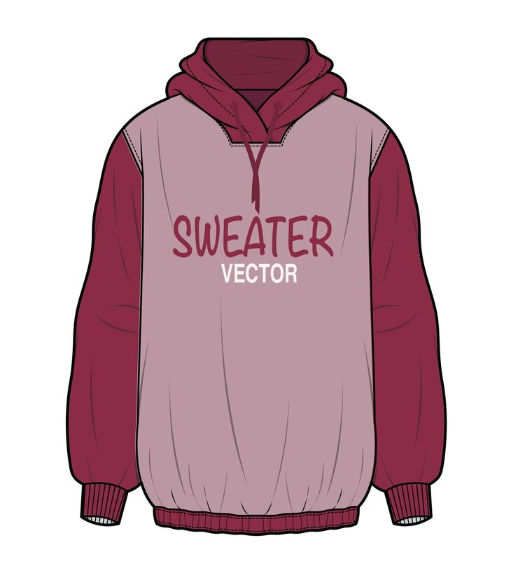 Vector diseño vectorial de sudaderas con capucha básicas para damas