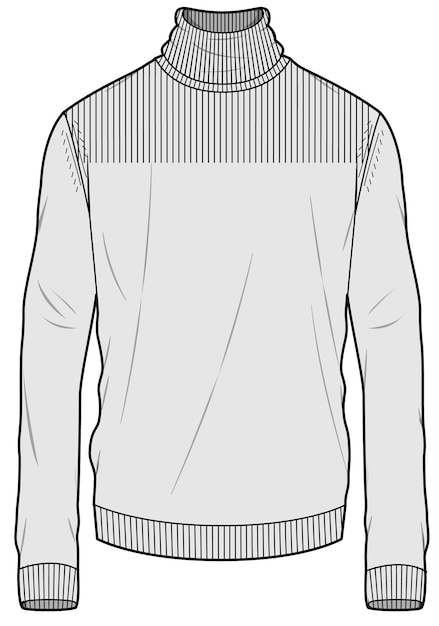 Diseño vectorial del suéter de cuello de tortuga