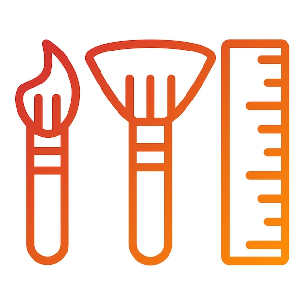 Diseño vectorial de suministros artísticos Estilo de icono