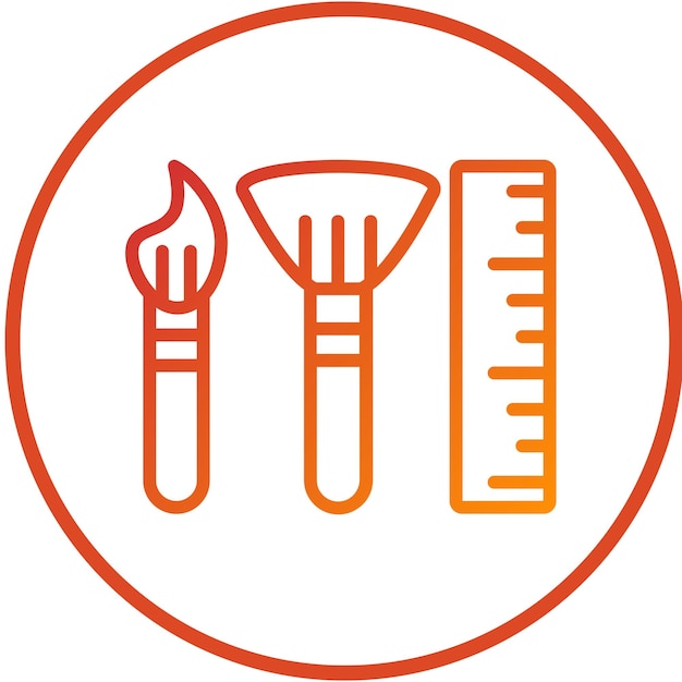 Diseño vectorial de suministros artísticos Estilo de icono