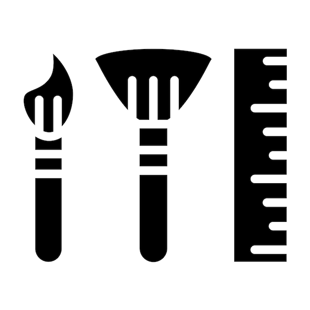 Diseño vectorial de suministros artísticos Estilo de icono