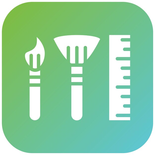 Diseño vectorial de suministros artísticos Estilo de icono