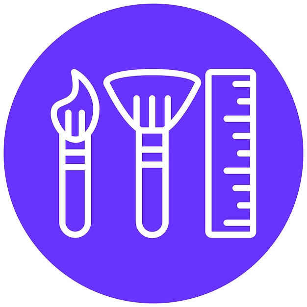 Diseño vectorial de suministros artísticos Estilo de icono