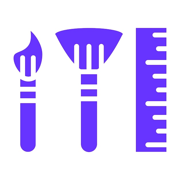 Diseño vectorial de suministros artísticos Estilo de icono