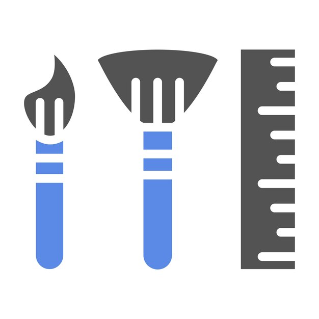 Diseño vectorial de suministros artísticos Estilo de icono