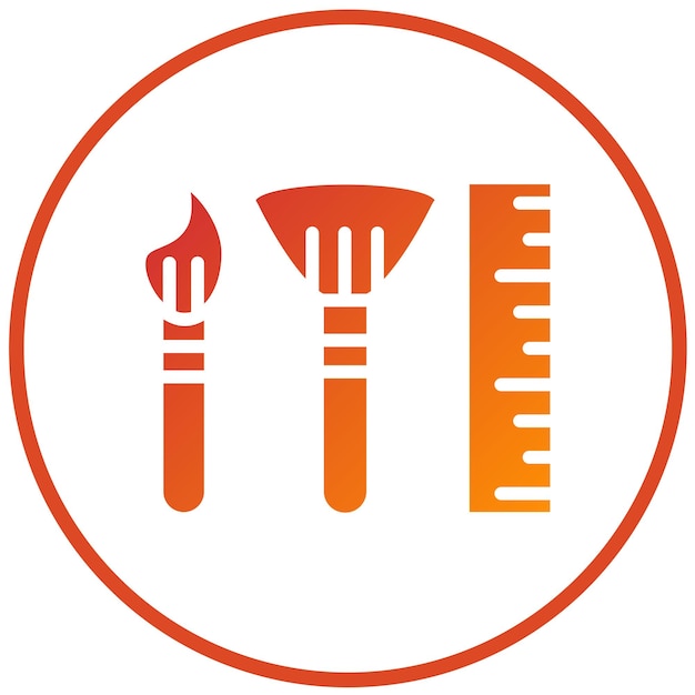 Diseño vectorial de suministros artísticos Estilo de icono