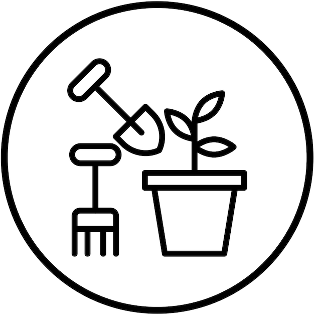Diseño vectorial de suministros de jardín Estilo de icono