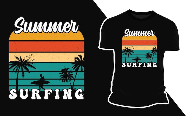 Diseño vectorial de surf de verano