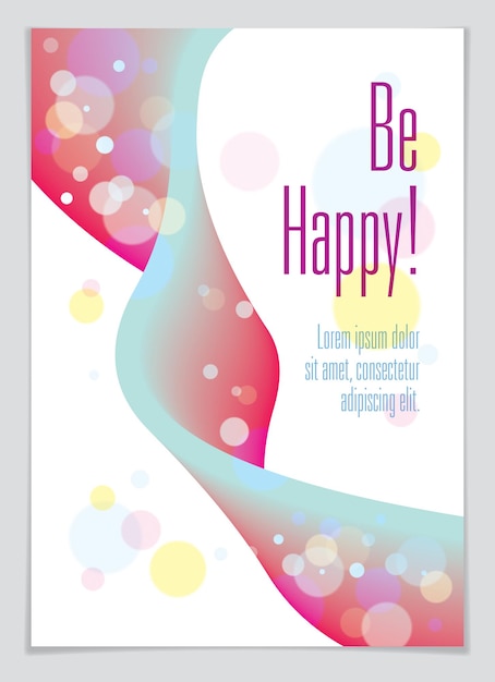 Diseño vectorial de tarjetas de felicitación de cumpleaños. Incluye composición de letras y globos combinados con fluidos ondulados de forma colorida colección de fondos abstractos. Formato A4 con colores CMYK aceptables para pri