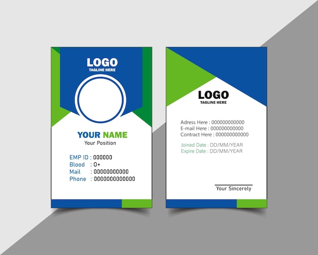 Diseño vectorial de tarjetas de identificación